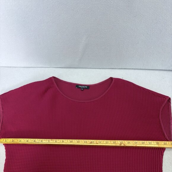 Lafayette 148 New York Red Top‎ Womens SZ Large Semi Sheer texture Professional - Picture 8 of 10
